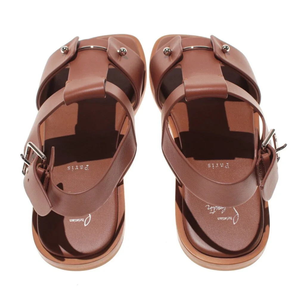 Christian Louboutin NWB Chambeliss Sandals Size 43 (US 10) in Brown Leather
